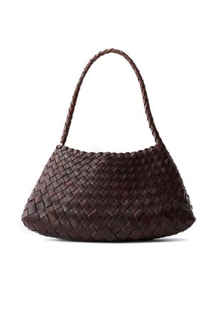 Dark brown Rosanna woven leather bag DRAGON DIFFUSION | 8943DGS6MATDKBROWN